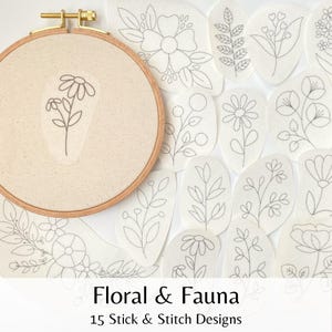 Flora & Fauna Stick and Stitch Embroidery Designs (15 Designs)