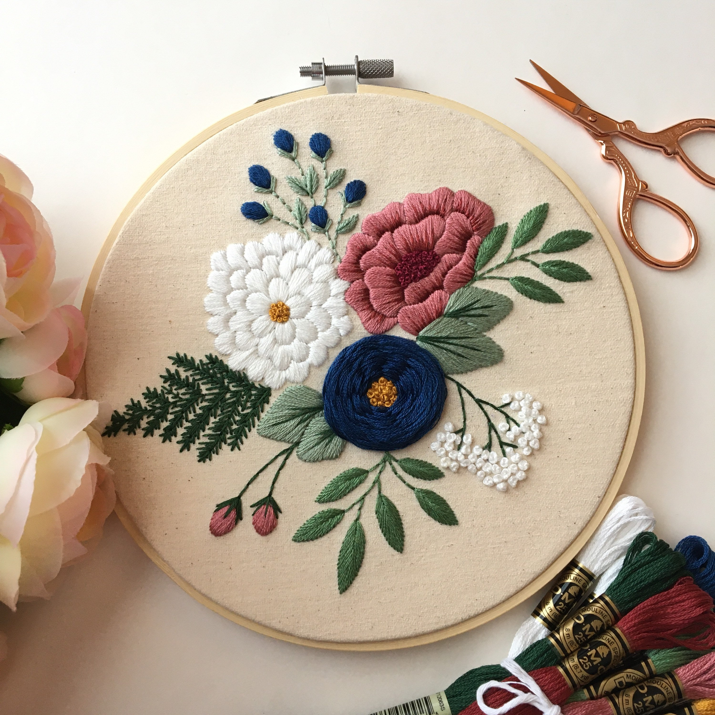 PDF Pattern Southern Flowers Modern Hand Embroidery Pattern - Etsy