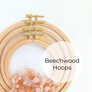Beechwood Embroidery Hoop with Brass Hardware (4-7 inch)