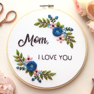Premium Embroidery Kit for Beginners, Modern Hand Embroidery Kit, Floral Embroidery Kit, Craft Kit, DIY Hoop Art Kit, Pre Printed Fabric