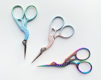 Modern Stork Embroidery Scissors: Stainless Steel Crafting, Cross Stitch & Sewing, Stocking Stuffer
