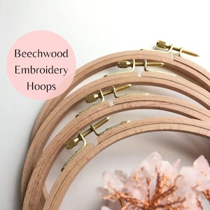 Beechwood Embroidery Hoop with Brass Hardware (4-7 inch)