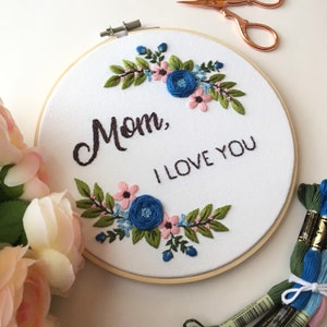 Spring Wreath Personalized Embroidery Kit for Beginners, Modern Hand Embroidery Kit, Floral Embroidery Kit, Craft Kit, DIY Hoop Art Kit image 3