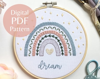 Patrón de bordado a mano Rainbow Sampler: Guía fotográfica para principiantes (Descarga PDF)