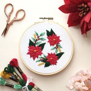Premium Embroidery Kit for Beginners, Modern Hand Embroidery Kit, Floral Embroidery Kit, Craft Kit, DIY Hoop Art Kit, Pre Printed Fabric