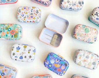 Magnetic Floral Needle Case FULL STOCK: Travel Needle Case for Embroidery and Cross Stitch