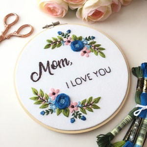 Spring Wreath Personalized Embroidery Kit for Beginners, Modern Hand Embroidery Kit, Floral Embroidery Kit, Craft Kit, DIY Hoop Art Kit image 5
