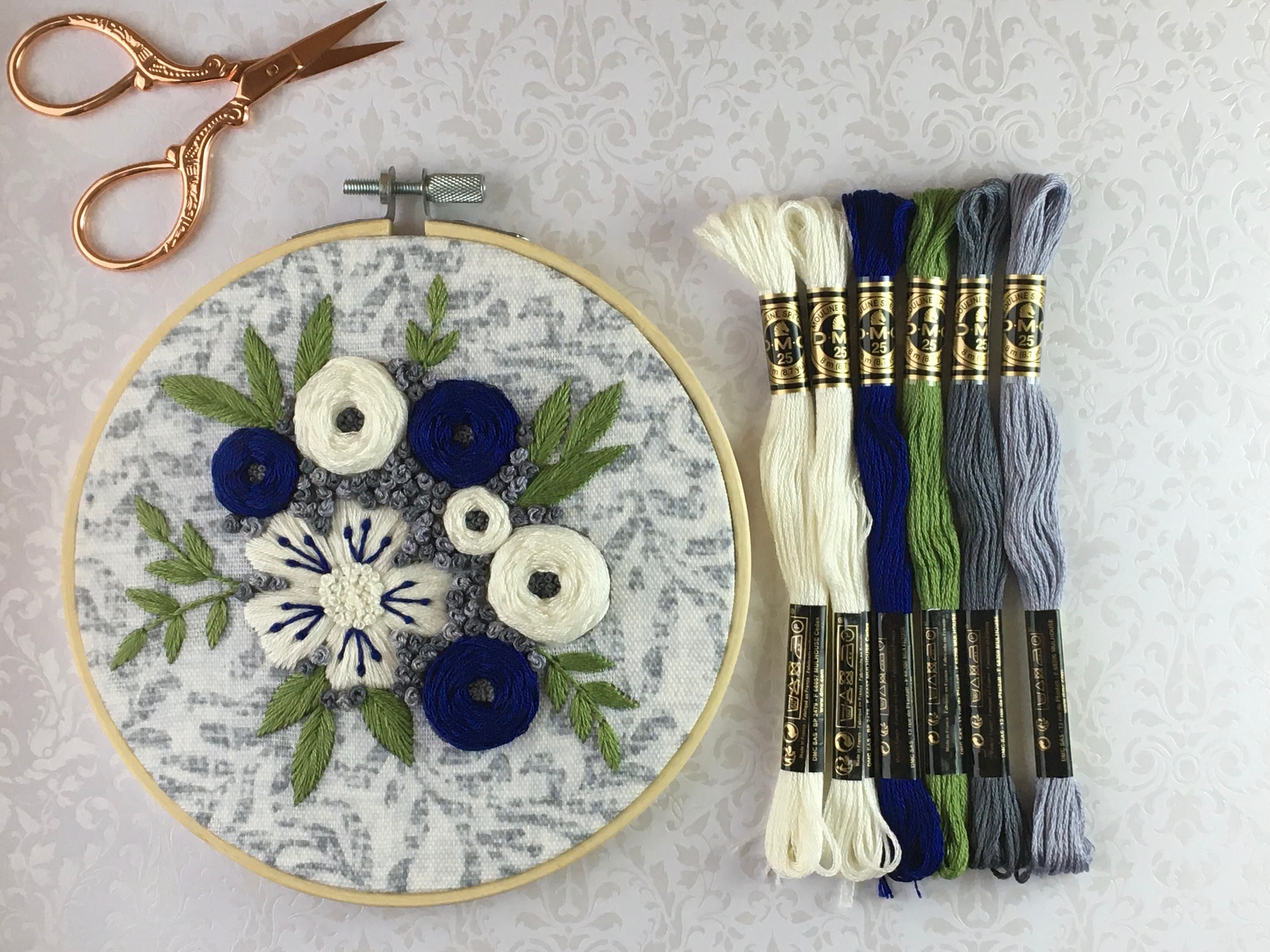 Pre Printed Fabric /Embroidery Kit for Beginners Modern Hand Etsy