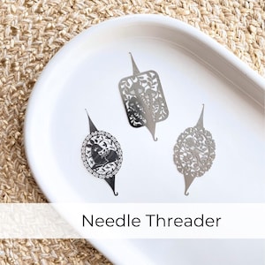 Modern Needle Threader by Dritz for Embroidery, Needlework, Cross Stitch; Threading Tool for Sewing; Stocking Stuffer