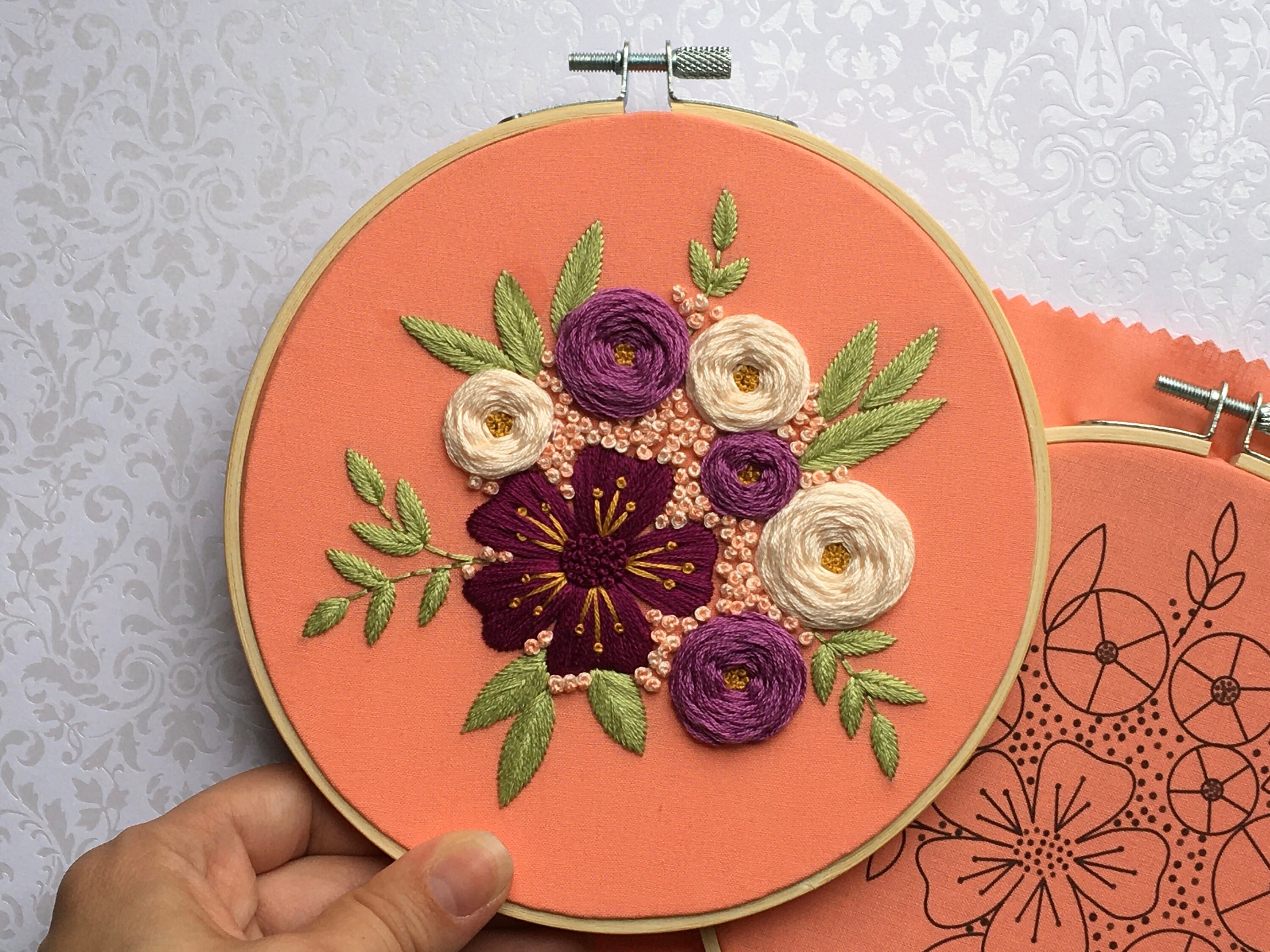 Pre Printed Fabric/Embroidery Kit for Beginners Modern Hand Etsy