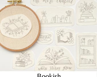 Bookish Stick and Stitch Embroidery Designs (10 Designs)