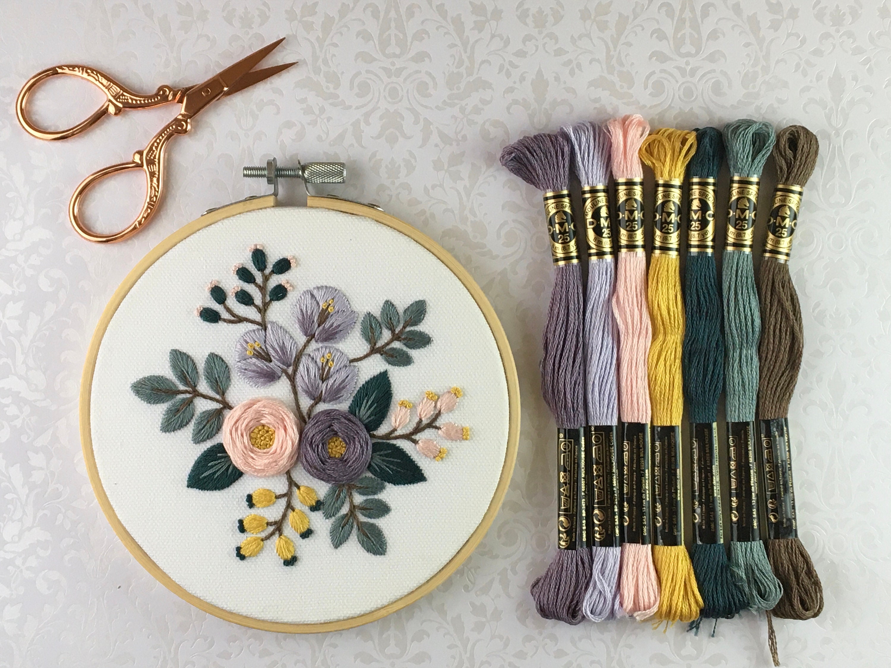 Pre Printed Fabric/Embroidery Kit for Beginners Modern Hand Etsy