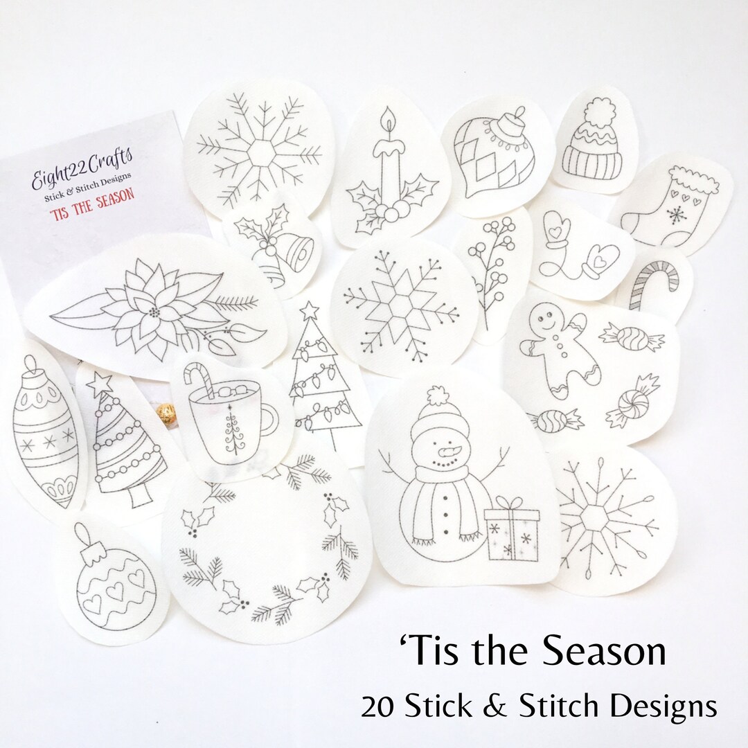 Holiday Stick and Stitch Embroidery Designs, tis the Season, Water