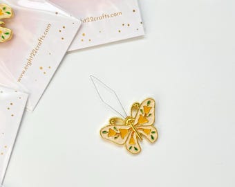 Butterfly Needle Threader: Enamel Sewing Tool for Embroidery, Cross Stitch, Stocking Stuffer
