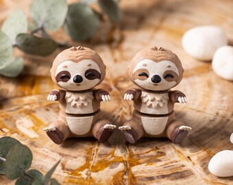 Custom Articulated Flexi Sloth Fidget Keychain | 3D Printed Bag Charm, Desk Companion