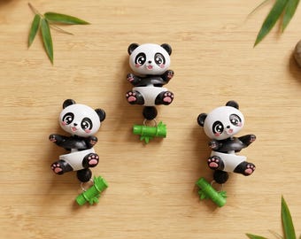 Custom Articulated Flexi Panda Fidget Keychain | 3D Printed Bag Charm, Desk Companion