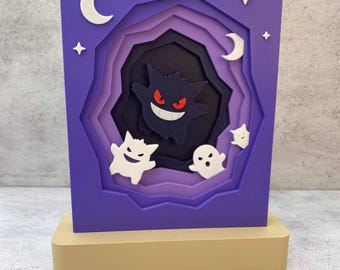 3D Layered Prankster Ghost Shadow Box | Fantasy Gamer Room Decor Display