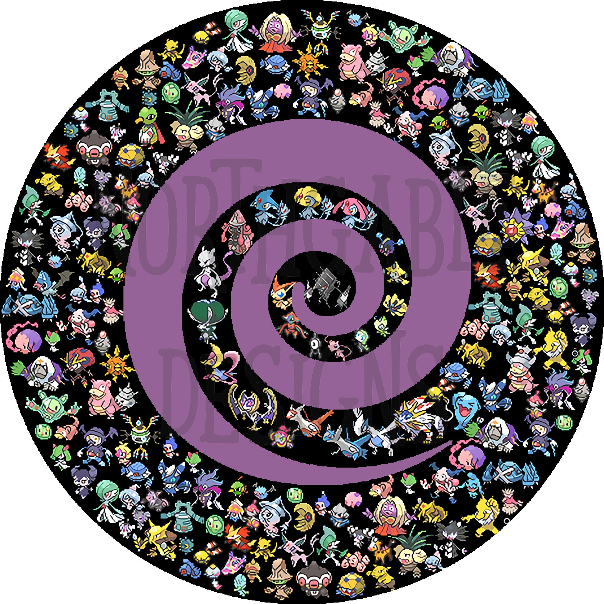 Pokemon Psychic Type Symbol Mosaic purple 