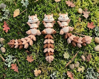 Custom Articulated Flexi Squirrel Fidget Keychain | 3D Printed Bag Charm, Desk Companion