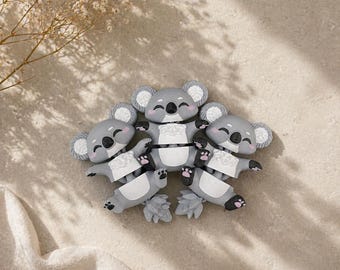 Custom Articulated Flexi Koala Fidget Keychain | 3D Printed Bag Charm, Desk Companion