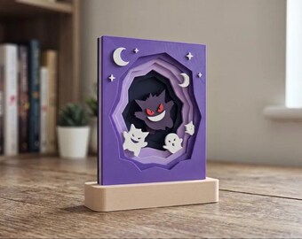 3D Layered Prankster Ghost Shadow Box | Fantasy Gamer Room Decor Display