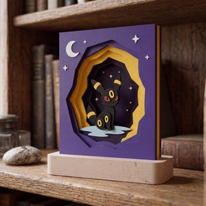 3D Layered Moon Evolution Shadow Box | Fantasy Gamer Room Decor Display