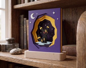 3D Layered Moon Evolution Shadow Box | Fantasy Gamer Room Decor Display