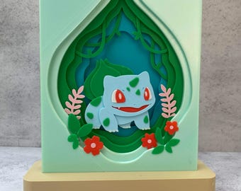 3D Layered Bulb Friend Shadow Box | Fantasy Gamer Room Decor Display