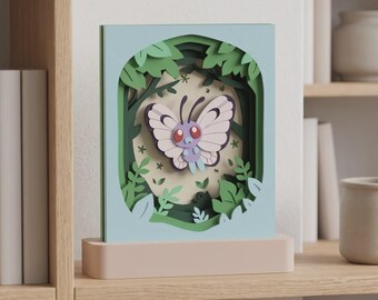 3D Layered Butterfly Shadow Box | Fantasy Gamer Room Decor Display
