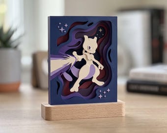 3D Layered Legendary Cat Shadow Box | Fantasy Gamer Room Decor Display