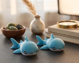 Custom Articulated Flexi Shark Fidget Keychain | 3D Printed Bag Charm, Desk Companion