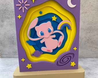 3D Layered Mystical Cat Shadow Box | Fantasy Gamer Room Decor Display