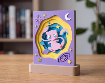 3D Layered Mystical Cat Shadow Box | Fantasy Gamer Room Decor Display