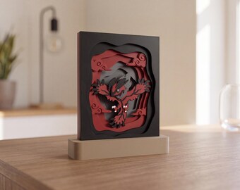 3D Layered Dark Bird Shadow Box | Fantasy Gamer Room Decor Display