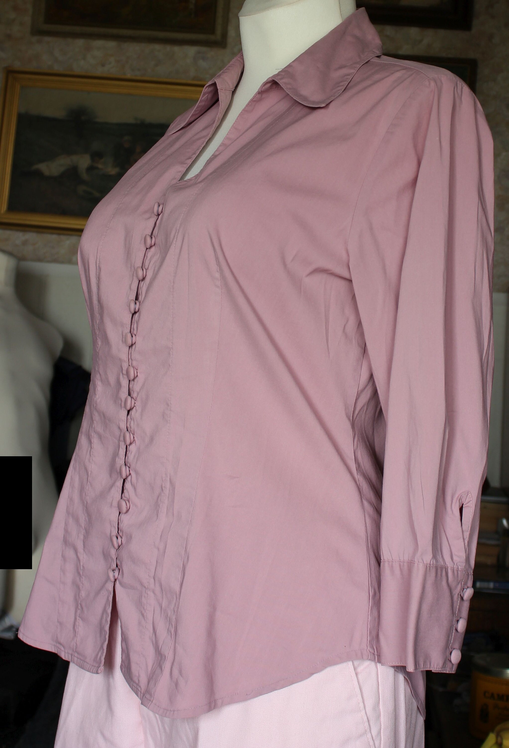 Pastel PINK Blouse Pale Pink Blouse Vintage 90s Pink button | Etsy