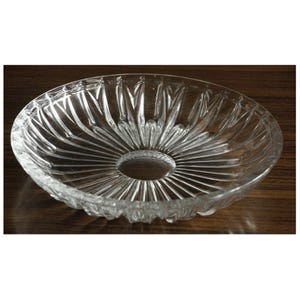 Round Transparent Plate, Vintage 80s Crystal Round Plate, Ribbed crystal plate, Round crystal plate on the cakes