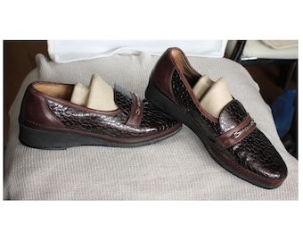 Vintage Coach Brown Leather Loafers – Made in Italy, Size 6W Slip