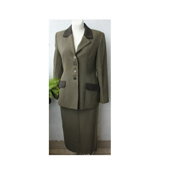90s Pencil Skirt Suit Set, Suit Style 40s, Checker