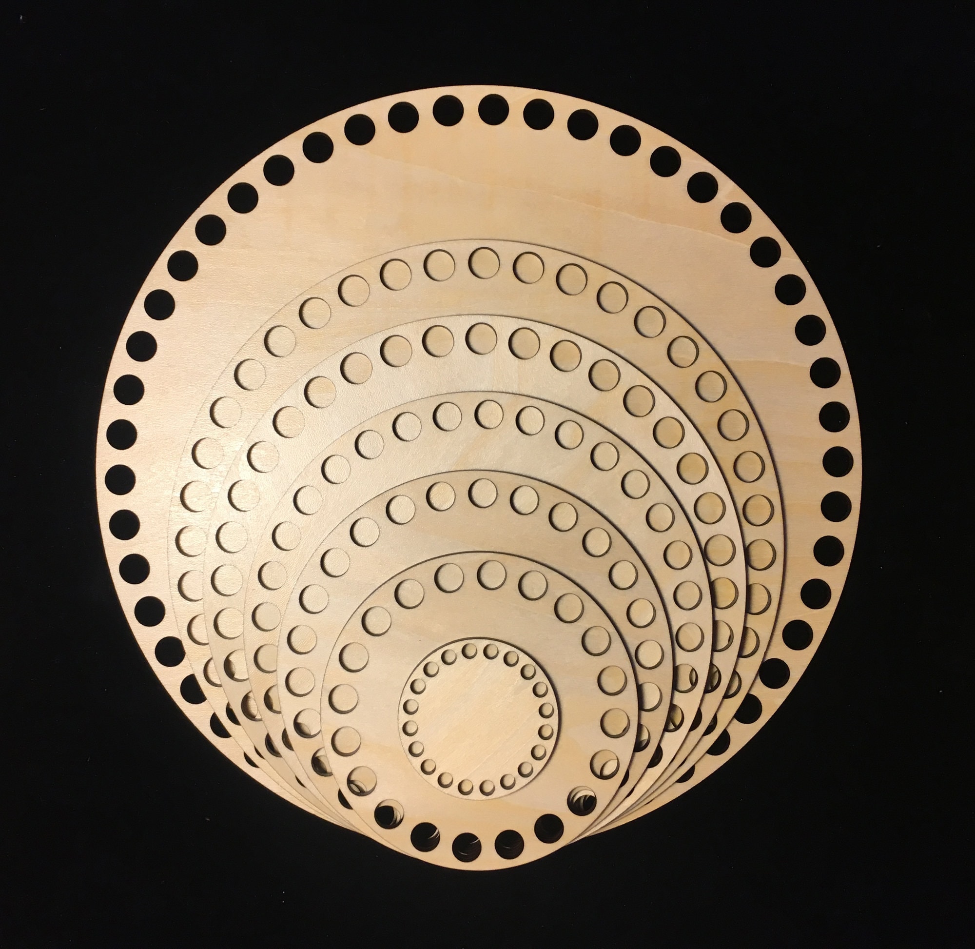 Crochet Bases - 7 or 8 inch - Circle - Free Personalization - Finished/Sealed Wood Bottoms