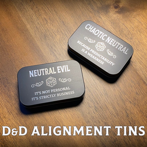 DnD Alignment Dice Tins - Altoid Sized - Dice Holder