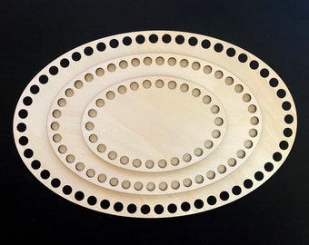Crochet Bases - 4 x 6 or 6 x 9 inch - Oval - Free Personalization - Finished/Sealed Wood Bottoms