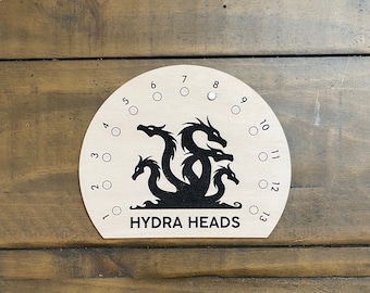 DnD Hydra Head Tracker - Dungeons & Dragons - Magnetic - For the Dungeon Master that has Everything!