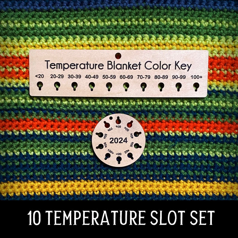 Temperature Blanket Color Key, Crochet Blanket Color Chart, Crochet Accessories 10 or 12 slot 10 Holes set