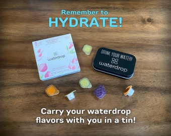 Waterdrop Flavor Cube Tin - Remember to Hydrate - Drink Your Water