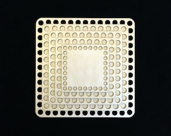 Crochet Bases -  3.5 to 5.5 inch - Square - Free Personalization - Finished/Sealed Wood Bottoms