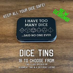 DnD Funness Dice Tins - Altoid Sized - Dice Holder