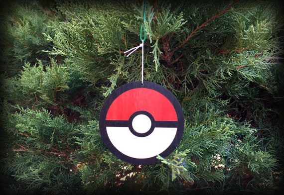 Christmas Pokemon Pokeball Ornament Wooden