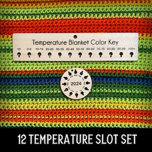 Temperature Blanket Color Key, Crochet Blanket Color Chart, Crochet Accessories 10 or 12 slot 12 Holes set