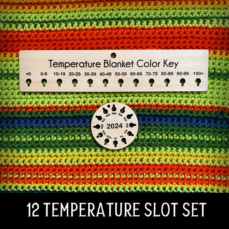 Temperature Blanket Color Key, Crochet Blanket Color Chart, Crochet Accessories 10 or 12 slot 12 Holes set