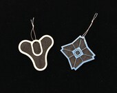 Destiny Ornaments - Destiny Logo, Destiny Ghost - Christmas - Gaming - Hand Painted